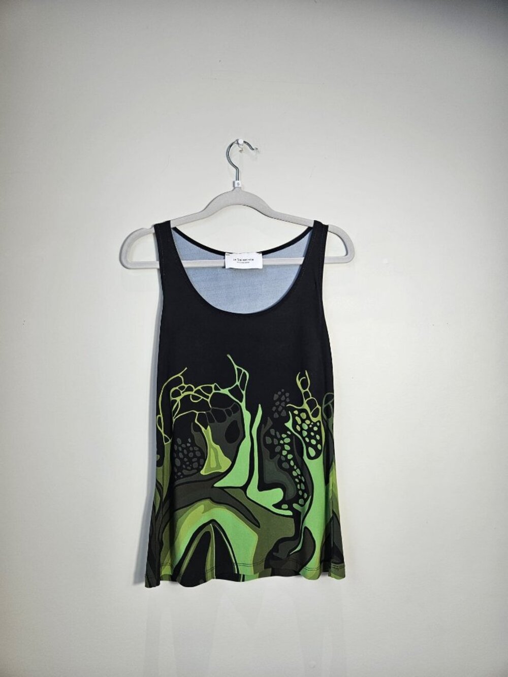 Le Galeriste Canadian Artist Print Tank Top - Abstract Green & Black - Size S - Picture 2 of 4